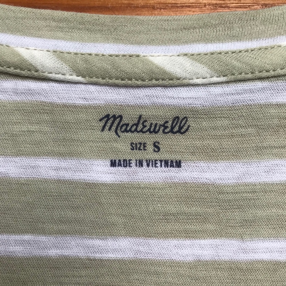 Madewell Green White Striped Tank Top, NWOT, S - Picture 4 of 11